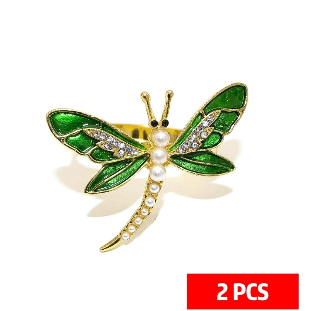 

Новые кольца для салфеток в виде стрекозы, металлические держатели для салфеток, для украшения стола и аксессуаров, для рождественского украшения дома