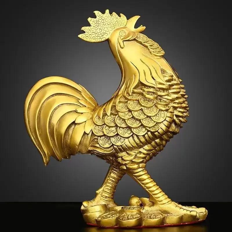 Copper Animal Chicken Ornament Zodiac Rooster Home Living Room Bedroom Office Sculptures