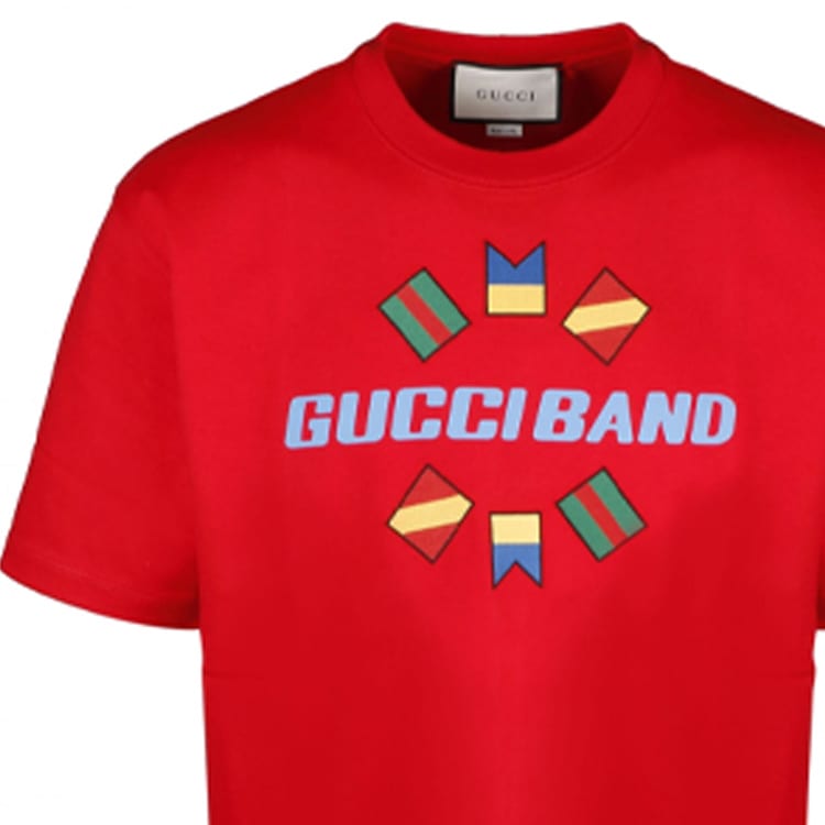 GUCCI T Shirts Men's Red Crew Neck Moderate 565806-XJB2X-6229