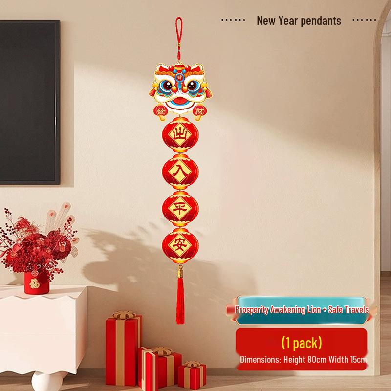 2026 Year of the Horse Lion Dance Pendant for Chinese New Year and Spring Festival Home Decoration