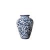 Hand-Painted Blue and White Porcelain Vase, Chinese Style Ceramic Ornament for Entrance Hall or Living Room.