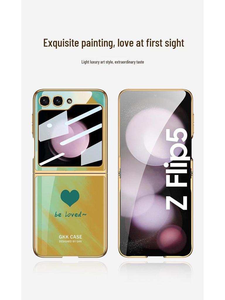 Samsung Z Flip5 Foldable Heart Design Screen Protection Case