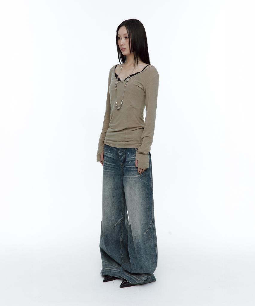ROUGHNECK Crossline Slim Top Khaki Brown
