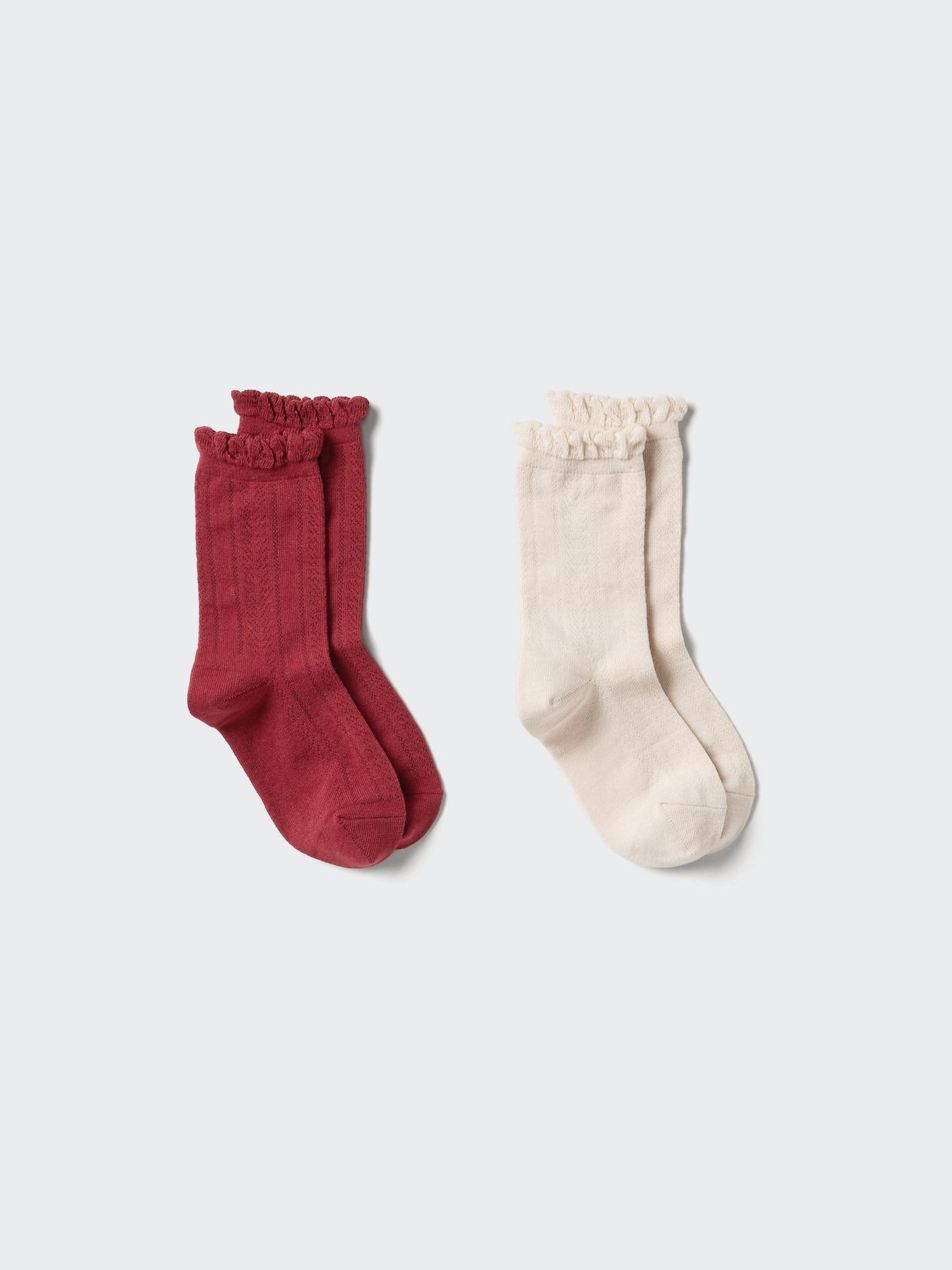 

Uniqlo Girls Heattech Socks 2p Cable 15 RED/KIDS 22cm