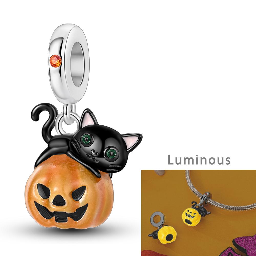 Copper Plated Halloween Charms Pumpkin Skull Witch Beads Fit Original Bracelet Diy Pendant Dangle Women Fine Jewelry