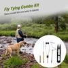 6pcs Fly Tying Tools Combo Kit Fly Tying Vise Bobbin Holder Threader Needle Whip Finisher Scissors
