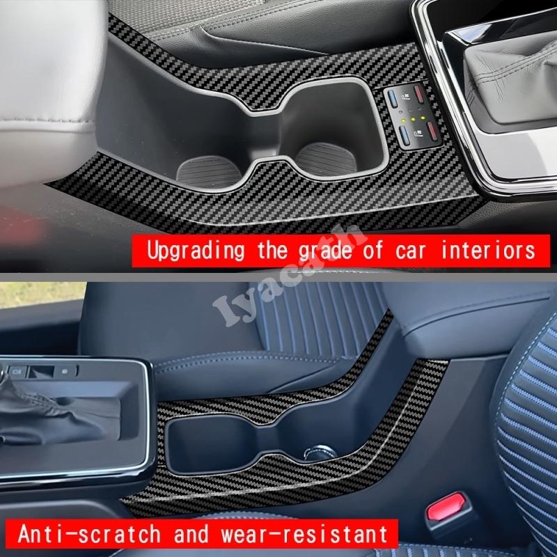 RHD For Toyota Corolla Cross 2025 2026 ABS Carbon Central Control Gear Front Water Cup Holder Storage Cover Interior Accessories