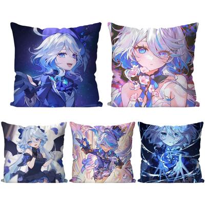 Furina Animation Game G-Genshin I-Impact Pillow Case Square Pillow Bedroom Sofa Leisure ComfortLiving Room Home Decoration 40X40