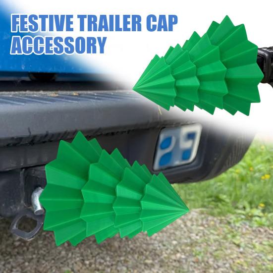 Christmas Tree Shape Trailer Cap Decorative Hitch Ball Cover Anti-rust Protector for Towing Trailers Red Christmas Box Car Exterior Accessory