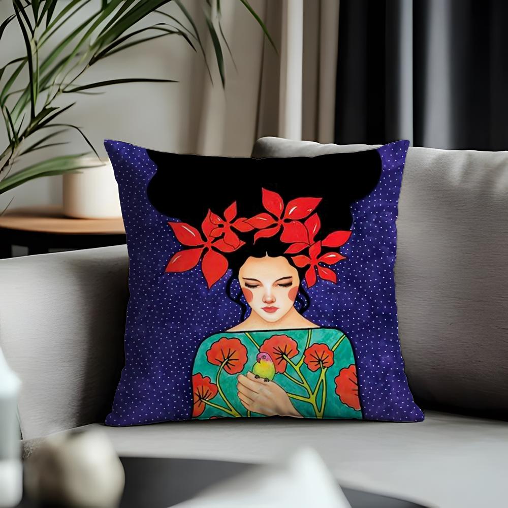 Viral VVintage Oil Paintinging Cushion Cover Antidustmite Pillowcase Invisible Zipper Silky Short Plush Sofa Cushion Cover