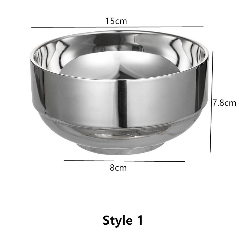 304 matskål i rustfritt stål Risgryte Nudelfat Gylden dobbeltlags varmeisolering Husholdnings Ramen Frutero