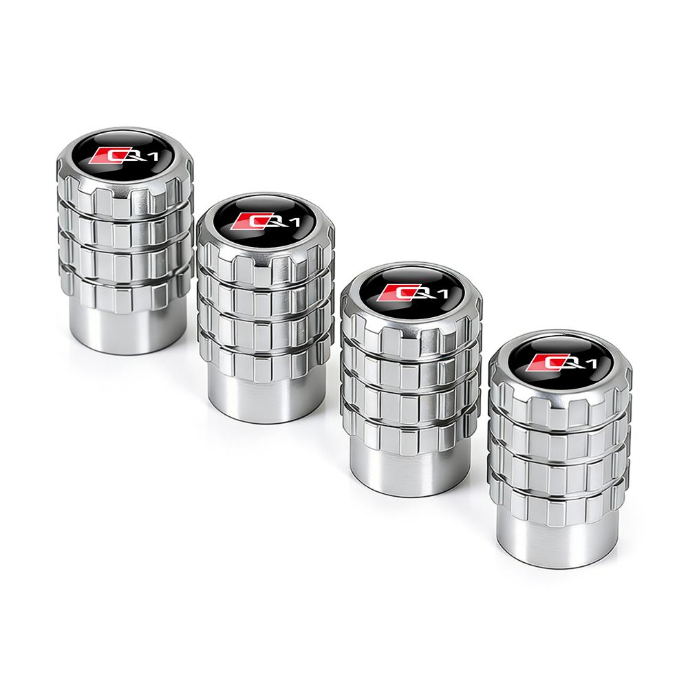 New 4pcs Aluminium Car Tire Valve Stems Caps Gear shaped Valve For T Sline TT A1 A2 A3 A4 A5 A6 A7 A8 8P B6 B7 Auto Accessories