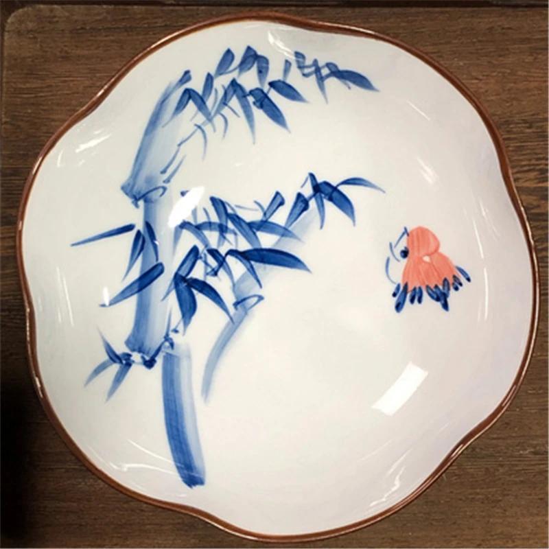 Ceramic Refreshment Tray Zen Dessert Plate Exquisite Vintage Teahouse Tea Table Fruit Tray Dishes Snack Chinese Style Fruit Tray