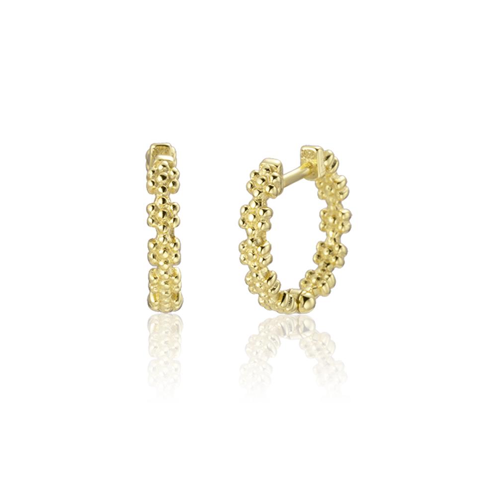 ANDYWEN 925 Sterling Silver Stylish Gorgeous Sterling Silver Gold-plated Zircon Hoop Earring Ladies Simple Jewelry