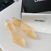 Yuzhihao Summer Women's Pointed Toe Closed Flat Sandals - Fashionable, Solid Color, Low Cut Design