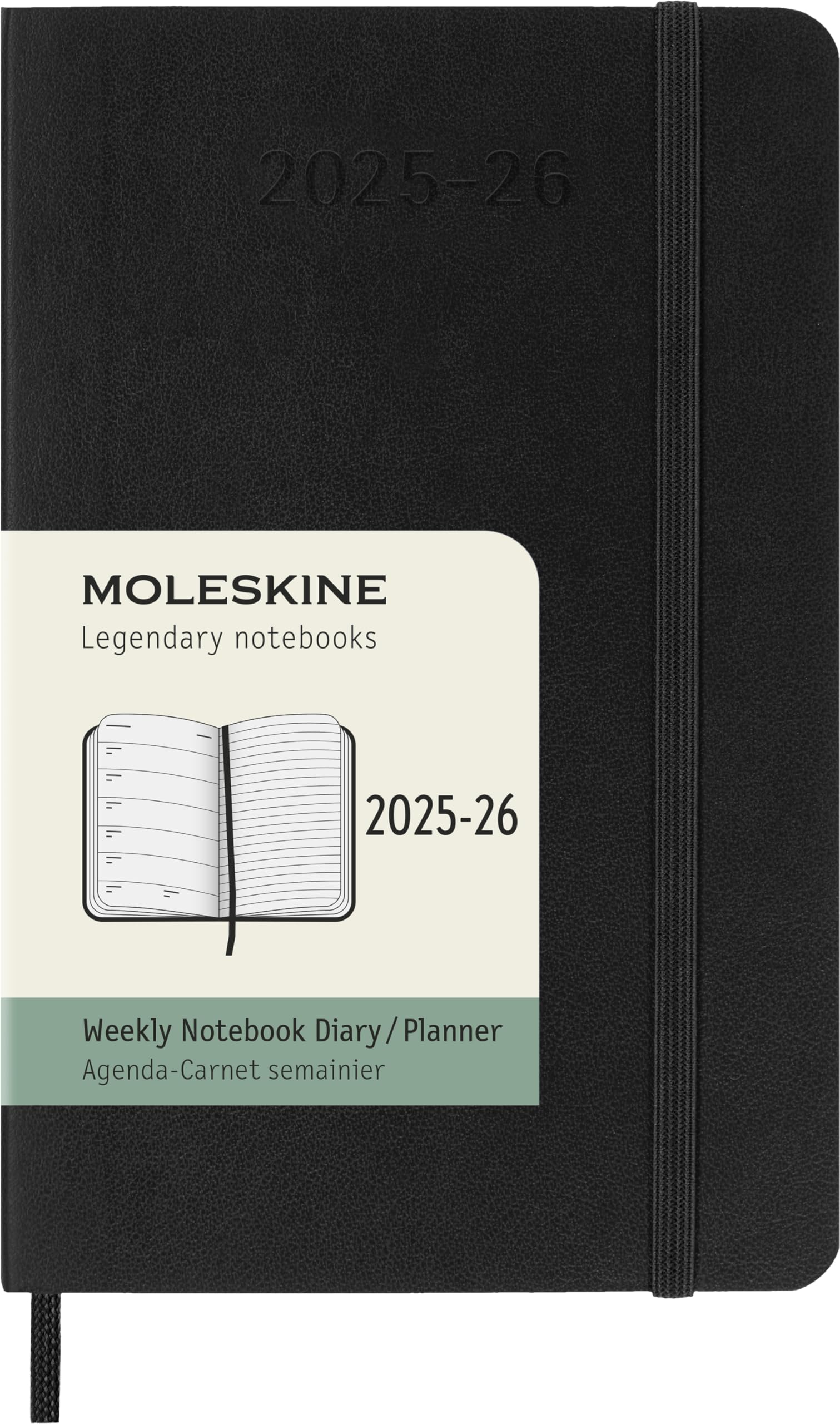 

Moleskine Планировщик 2025, начало с июля, 18-месячный еженедельник, карманный размер x мягкая обложка, черный DSB18WN2Y26 (9см 14см) чёрный