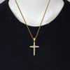 Religiöse kleine Jesus-Kreuz-Halskette für Damen, goldfarben, Edelstahlkette & Kreuzanhänger für Frauen, christlicher Schmuck, Geschenk