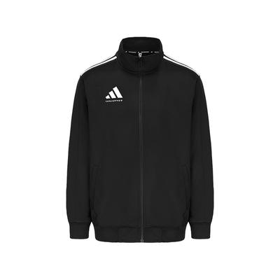Vintage Sport Einfarbig Stehkragen Lässige Logo Jacke Herren Jacke Schwarz Weiß TR90JT-BW
