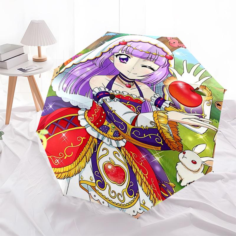 

1pc Princess Apple Outdoor Umbrella - Automatic Opening/Closing, Portable 3-Fold Design, 8-Bone Iron Frame, Perfect Gift for Fans, Travelers, Daily Us