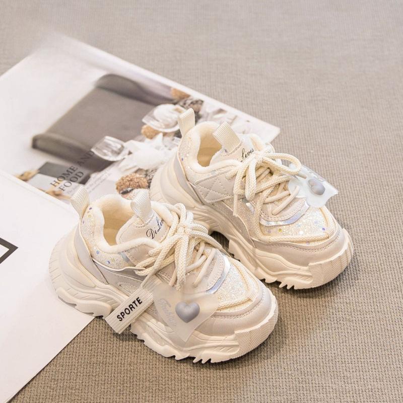 

Теплая спортивная обувь для девочек, новая детская обувь на осень-зиму, плюшевые хлопковые детские кроссовки для девочек и мальчиков 37 бежевый