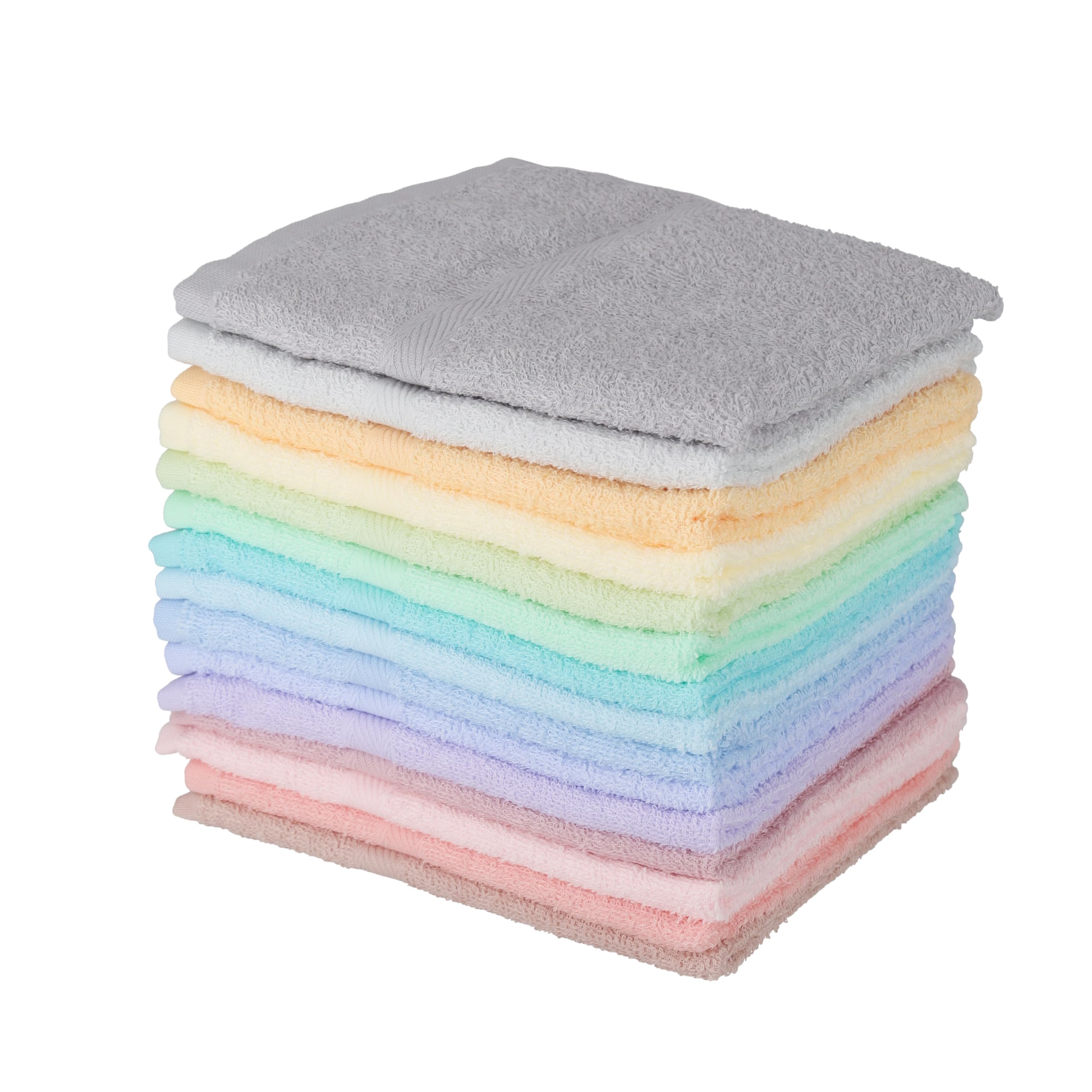 Tsubame Towel, Senshu Towel, established in 1912, a long-established manufacturer. Assorted colors, 15-piece set of Japanese-made face towels. 100% co