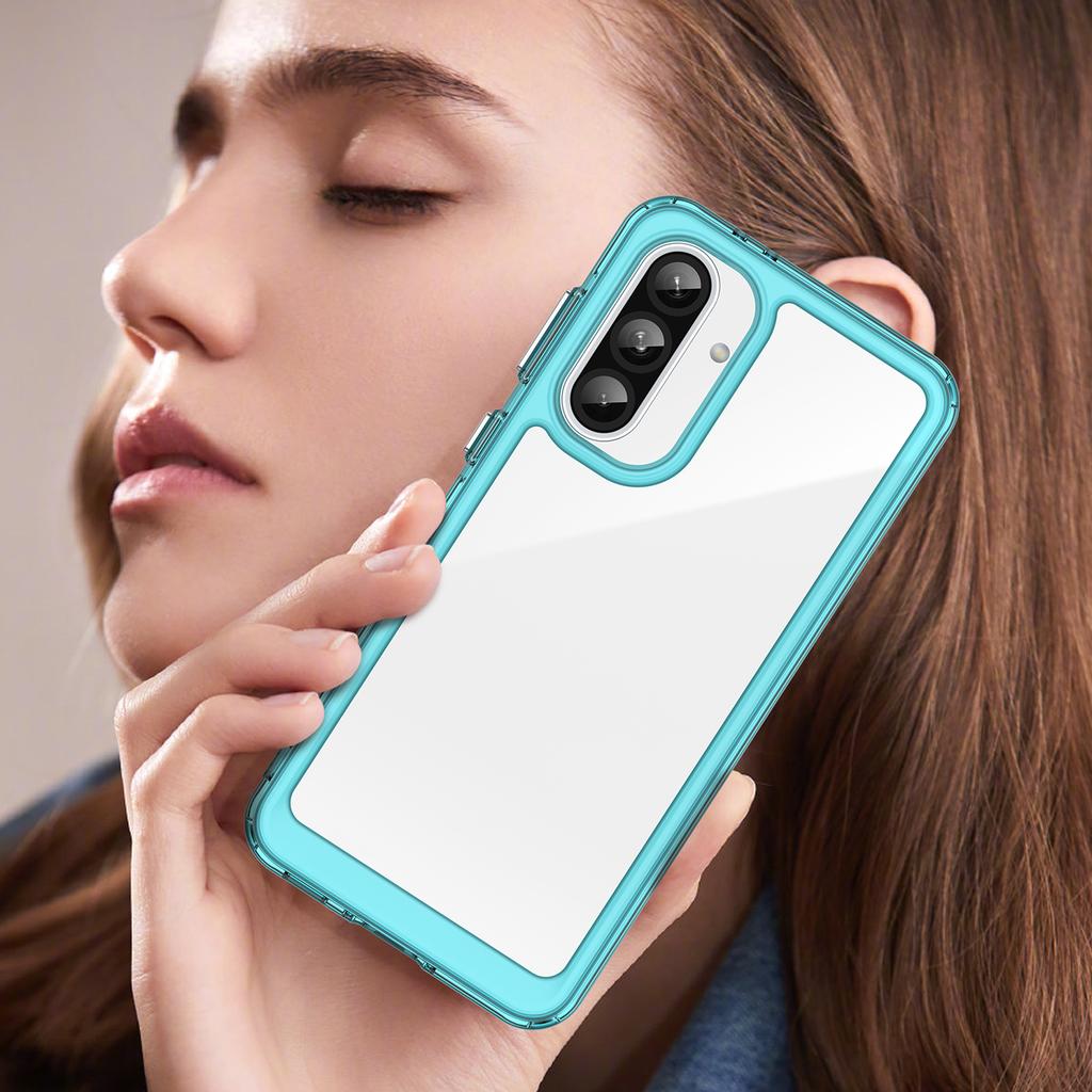 For Samsung Galaxy A56 5G Phone Case WANLONFENG XC Series TPU Acrylic Cover with Tempered Glass (Big Lens Hole)