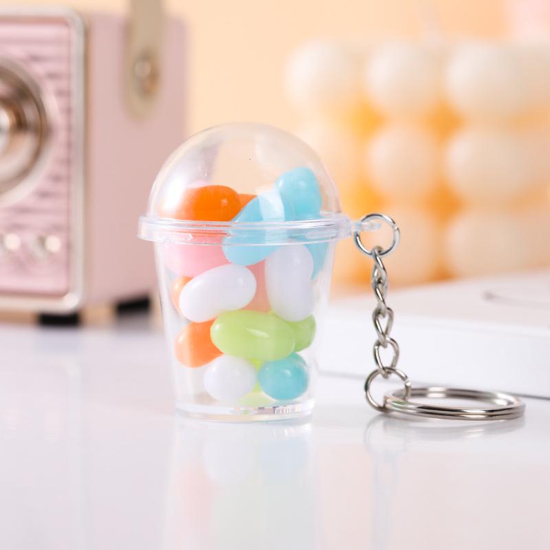 Influencer Shaker Cup Keychain: Toy Food Pendant for Students & Couples