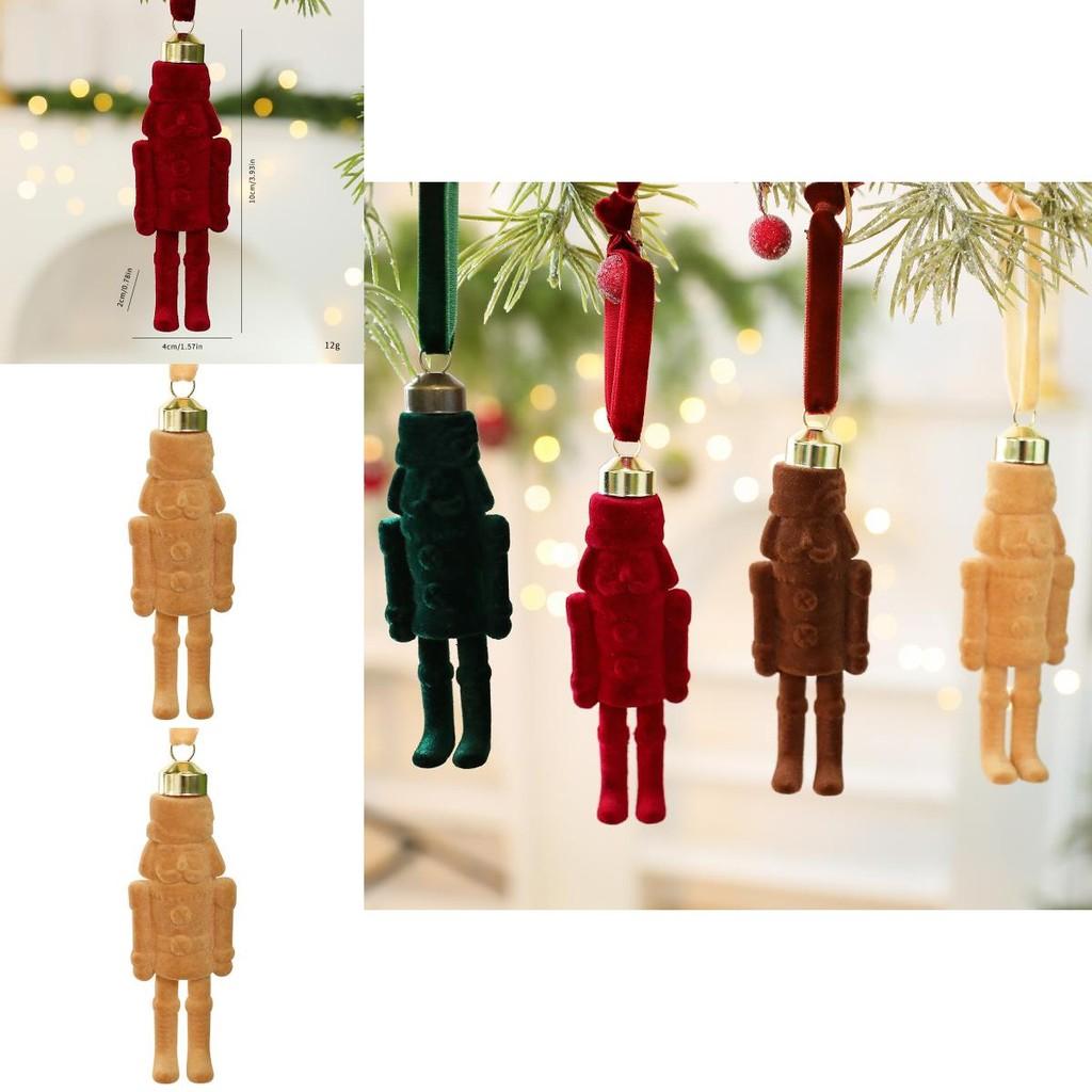 Christmas Tree Nutcracker Hanging Decor With Plush Fabric For Festive Celebration