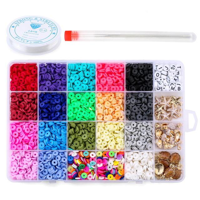 Direct Supply Of 24 Grid Soft Pottery Sheet Set, Soft Pottery Beaded Pcv Mixture, Clay Beads Diy Made Bracelet Necklace