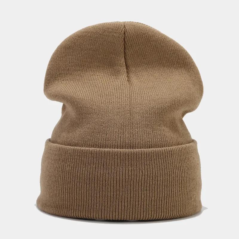 Solid Knitted Hat Winter Autumn Keep Warm Outdoor Women Men Wool Beanies Ear Gorras Ski Caps Cycling Hip Hop Skateboard Hat