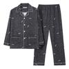 Large Size Warm Sleepwear for Winter Pajamas Men's Long-Sleeved Youth Home WearSet Cartoon Bear Plaid Simple Loungewear