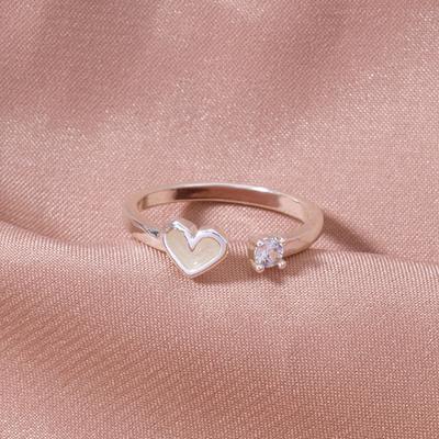 Luminous Love Heart Ring Glow In Dark Adjustable Couples Rings Silver Color Pink Blue Light Jewelry Gift For Lover
