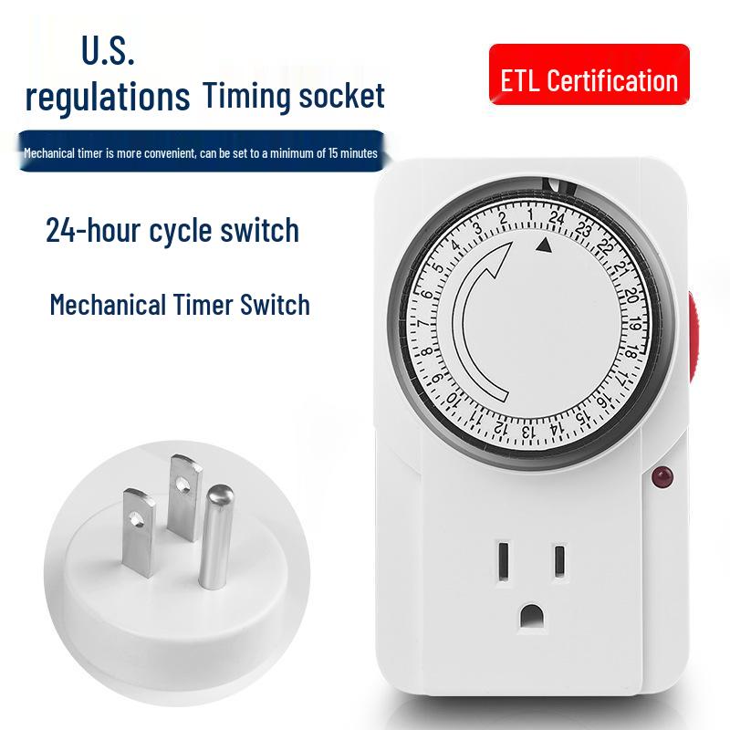 24-Hour US Mechanical Timer Switch Socket Controller