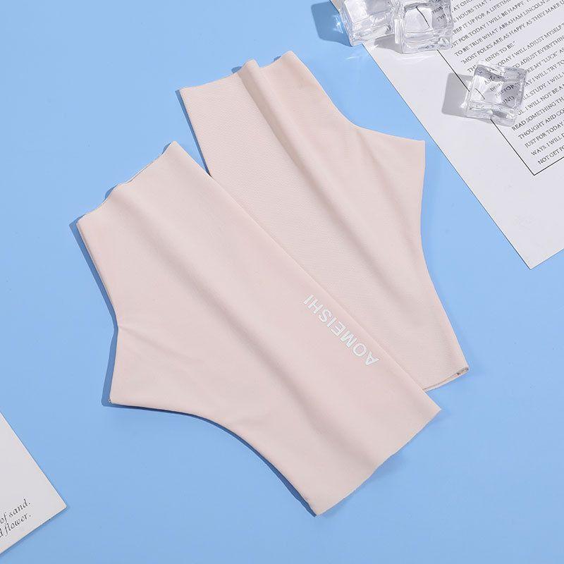 

Manicure Sun Protection Gloves Female Cycling Ice Silk Half Finger Open Finger Gloves Thin Female Driving Electric Car UV Protection Summer Beige Ice Silk with fingers All yards