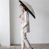VITAFELICE Folding Umbrella both sunny and rainy and Women's 2-Way Double-Tier (for days) pru-30177z (Combined Off-White Black)
