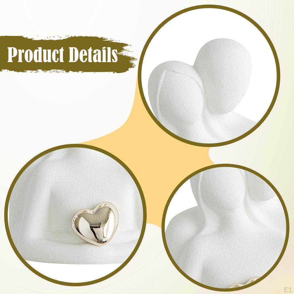 Couple Statue Abstract Sculpture Lover Figurine Desktop Ornament for Office Fireplace