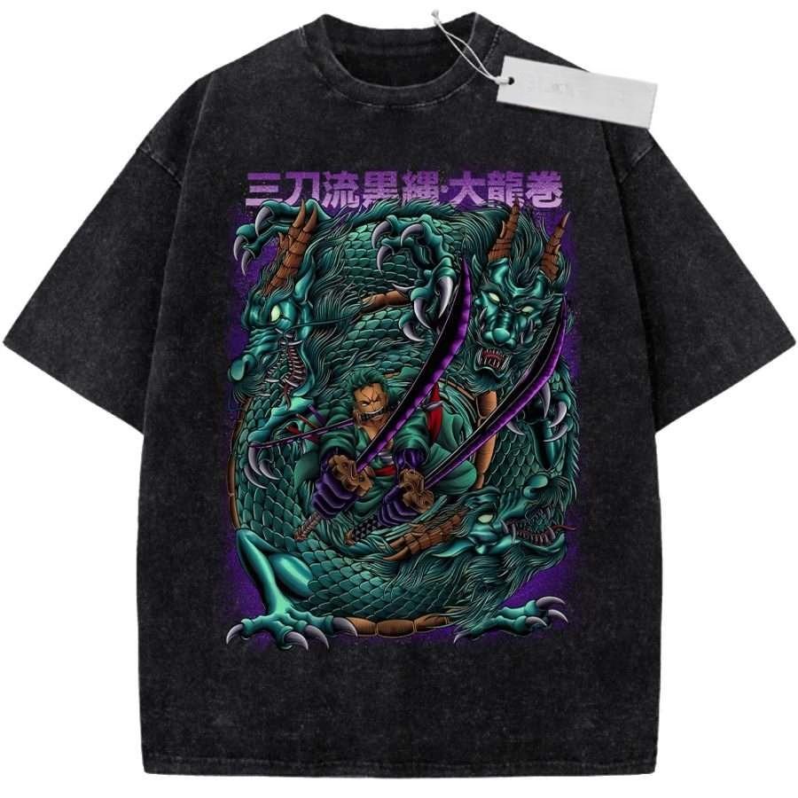 Oversize Vintage Washed Attack On Titan T Shirt with Anime Titans Army Graffiti Print for Streetwear Casual Daily Outfit