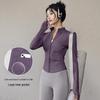 Damen Frühlings-Yoga-Bekleidung 2026: Dünne Fleece-Sportjacke mit Stehkragen, Reißverschluss, enganliegend für Laufen & Fitness.