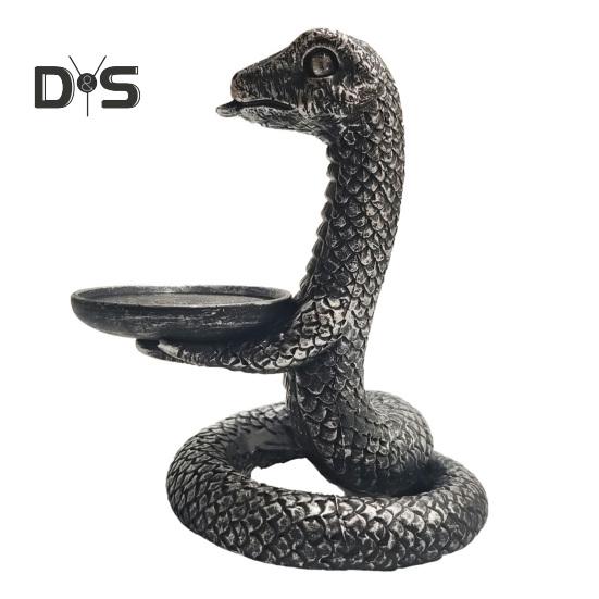 Vintage Candle Holder 3D Coiled Snake Resin Candle Holder Table Decor Snake Candle Holder for Bedroom Living Room