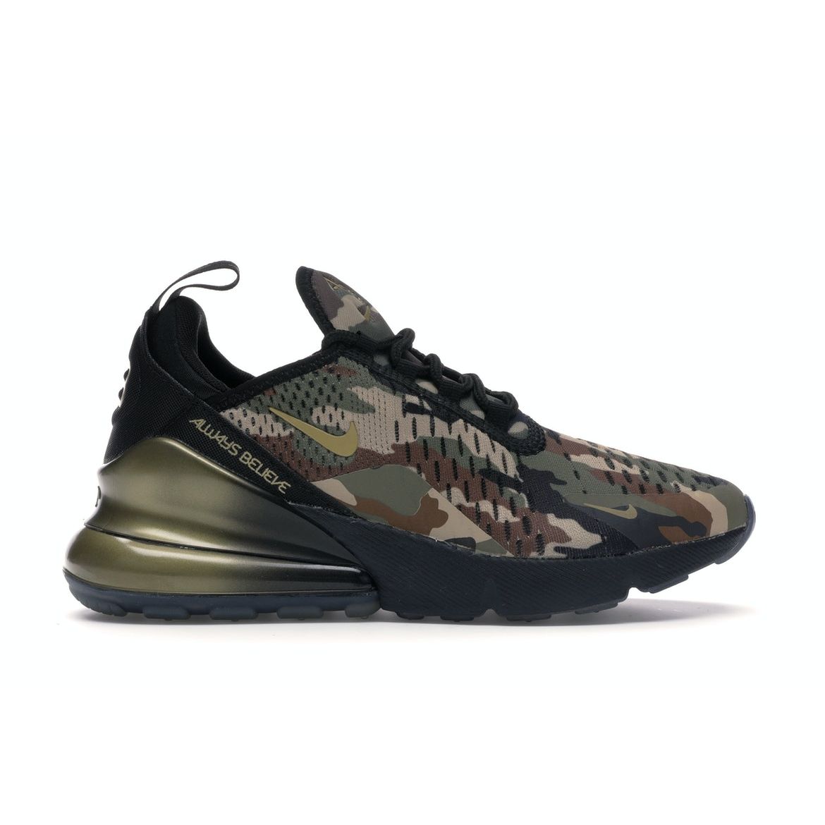 

Nike Air Max 270 GS Doernbecher 2018 Кроссовки Gold Black Medium-Olive-Fauna-Brown-Metallic-Gold BV7249-001