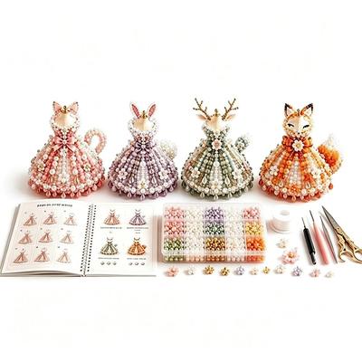 Cute Design Bead Weaving Kit Tiny Beads DIY Bead Craft Kit 3D Beaded Dress Kit  Creative Activity