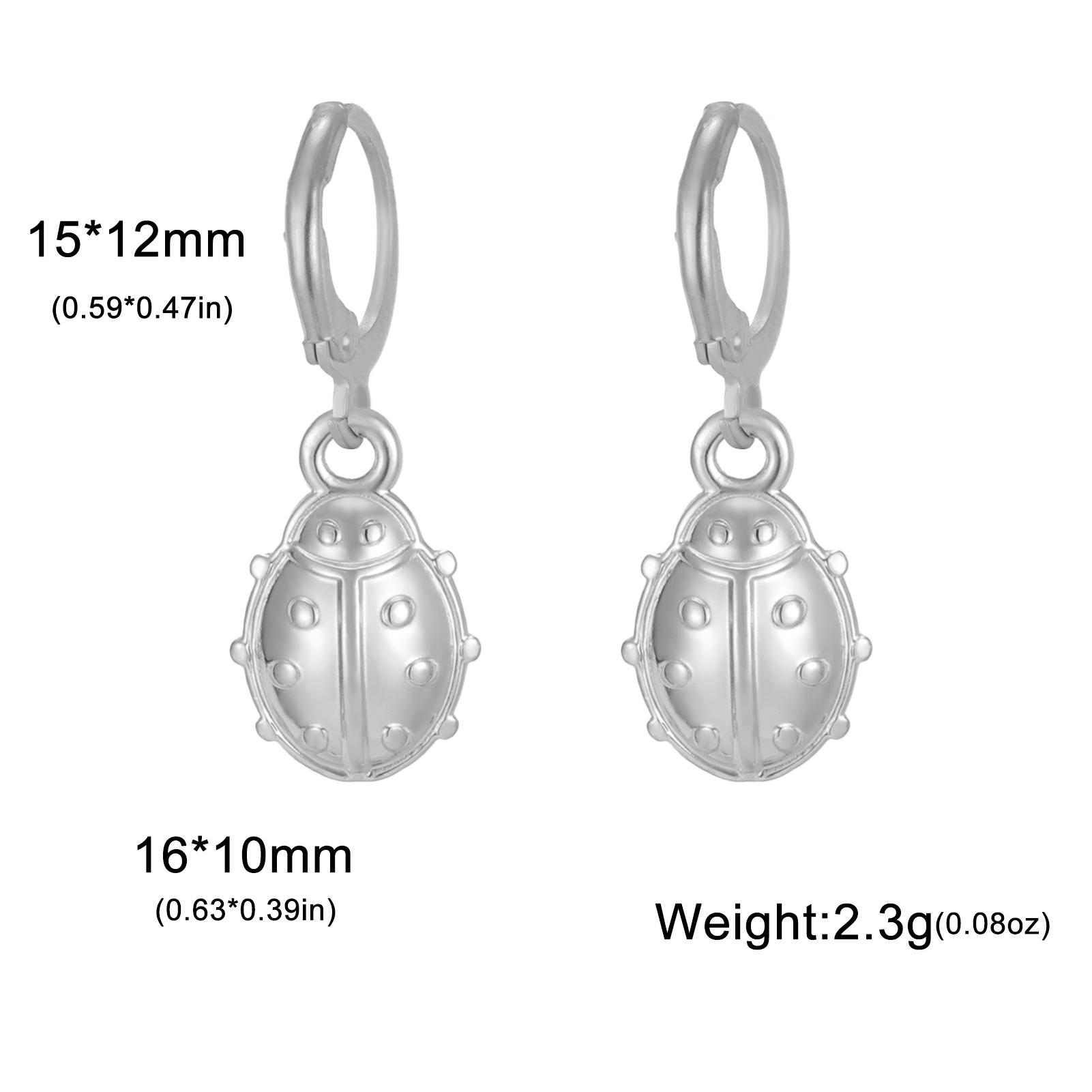 

Teamer Cute Little Beetle Hoop Earrings Stainless Steel Gold Color Dangle Earrings for Women Girls Nature Insect Lover Jewelry