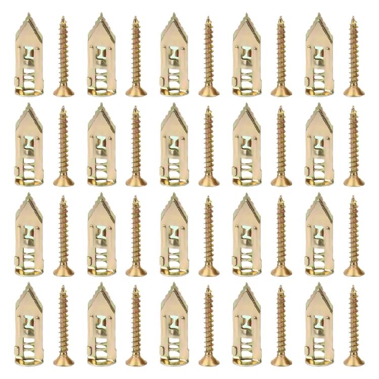 20PCS Removable Plasterboard Fixings Easy Expansion Fasteners Wall Screw Set for Temporary Displays & DIY Projects