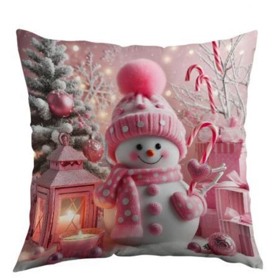 

Рождественская наволочка с принтом Санта-Клауса, полиэстеровая подушка, украшение для дивана, наволочка, праздничный подарок 45*45cm