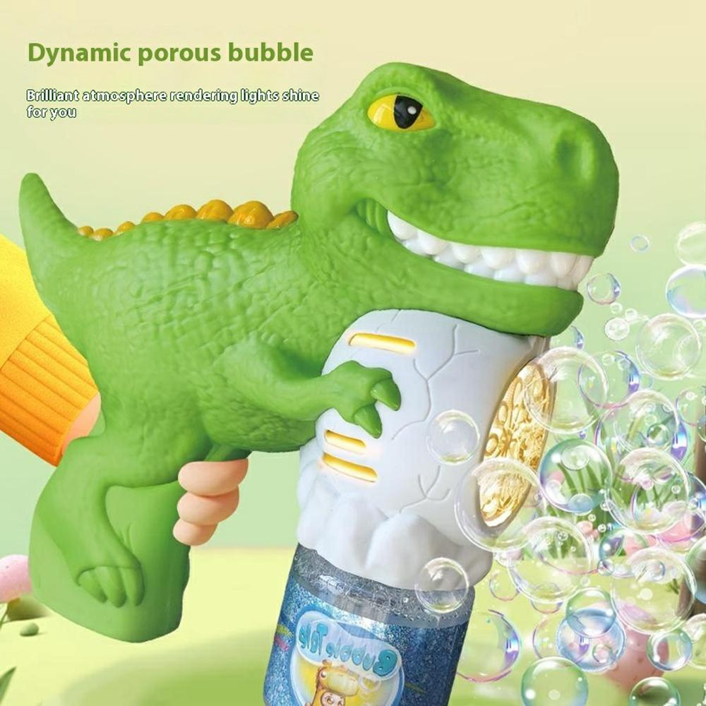 333-28 Bubble Machine Toy Dinosaur Shaped Electric Handheld Automatic Bubble Blower with Colorful Lights for Kids