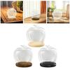 Glass Display Dome Clock with Wooden Base Plant Glass Container Jar Everlasting Lid Christmas Decoration Stand for Crafts Roses