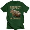 Respektiert die Capybaras Lustiges Capybara Foto Klassisches Baumwoll-EU-Größen T-Shirt Harajuku Streetwear Männer Harajuku Lustige Männerkleidung