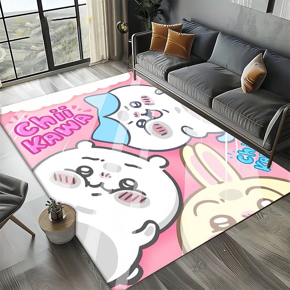 Cartoon Anime C-ChiikawaS Classic 3D Print Carpet Rug Art for Room Decor Home Bedroom Gifts Fans Area Rug Non-slip Floor Mat