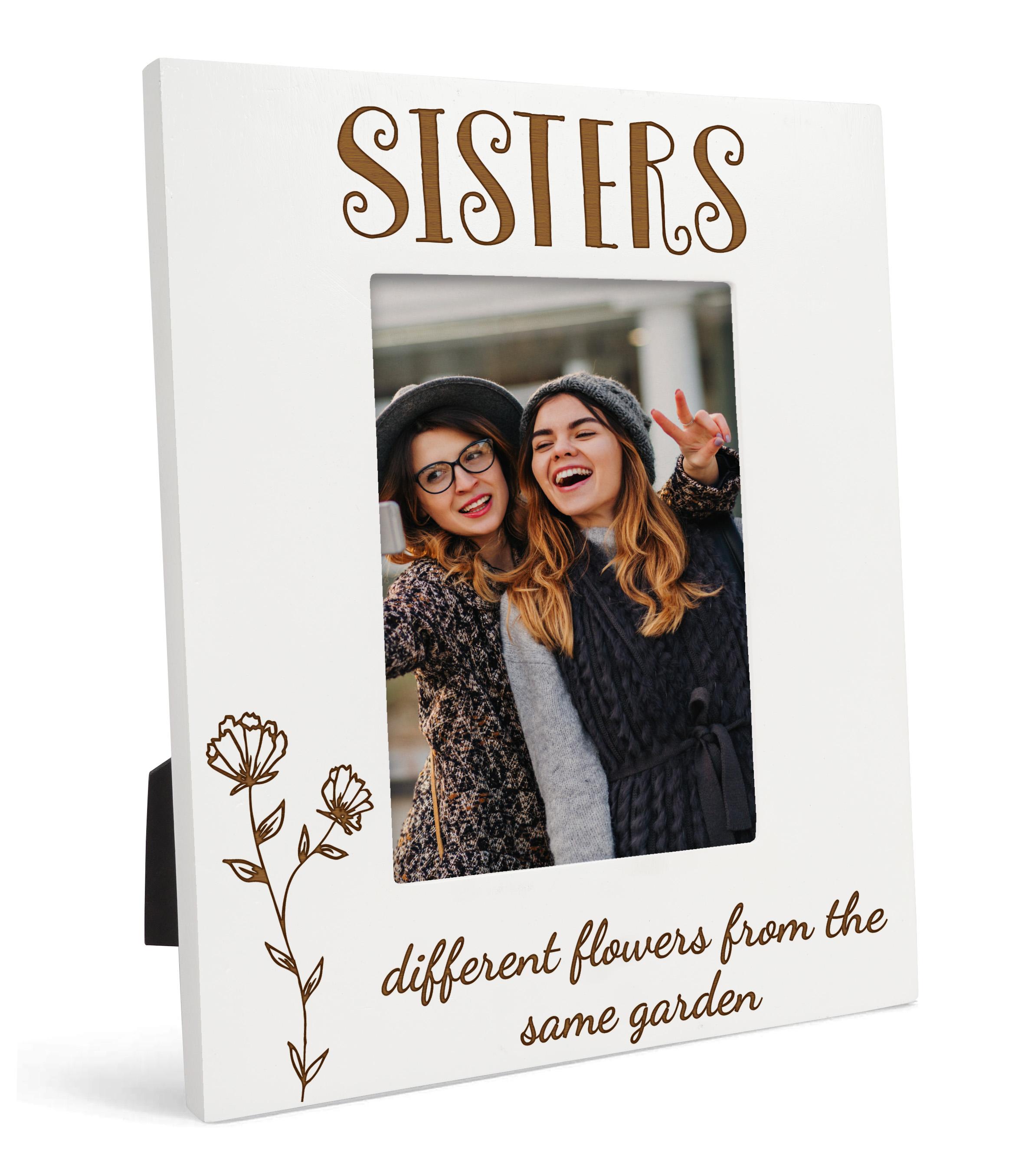 

Любий сувенір, зроблений з любов’ю, настільна фоторамка з гравіюванням, дерев’яна біла фоторамка, подарунок для сестри 4x6 Inches Vertical білий