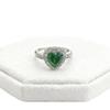 The Same Style Of Heart-Shaped Emerald And Zircon Ring Worn By Japanese And Korean Fashionable Female Celebrities Wedding Rings